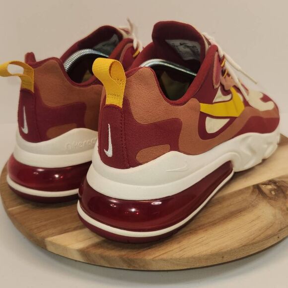 Nike Air Max 270 React Noble Red Team Gold Men's size 11 - Picture 2 of 10